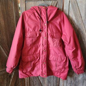 Vintage 90s LL Bean Women's Red Winter Coat USA Gore-tex Jacket w/Hood Size XL‎